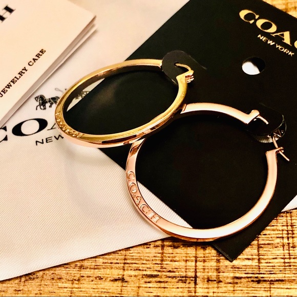 Coach Jewelry - 🤖 Coach rose gold hoop earrings